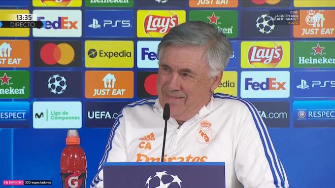 Carlo Ancelotti, en sala de prensa.