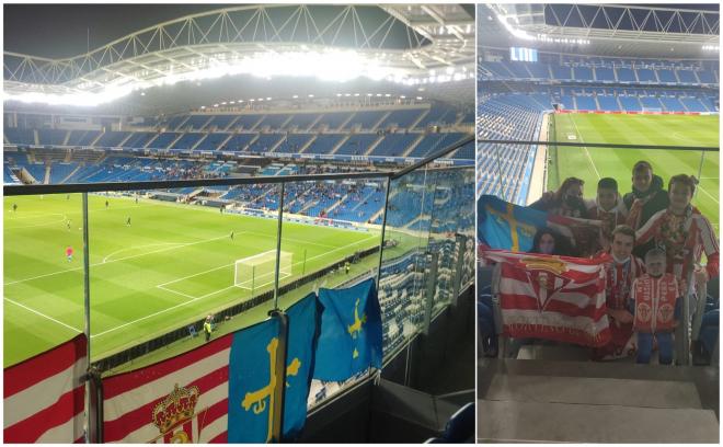 Imágenes cedidas por Samuel Osorio, aficionado del Sporting presente en el Reale Arena. (Montaje: ElDesmarque)