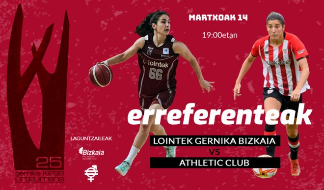 Lointek Gernika Bizkaia y Athletic Club se unen el 14 de marzo.