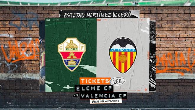 El cartel para el Elche CF - Valencia CF (Foto: Valencia CF).