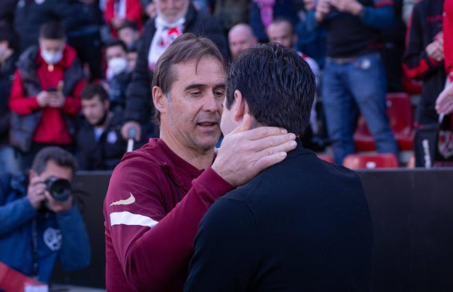 Iraola y Lopetegui, en el Rayo-Sevilla (Foto: Cordon Press).