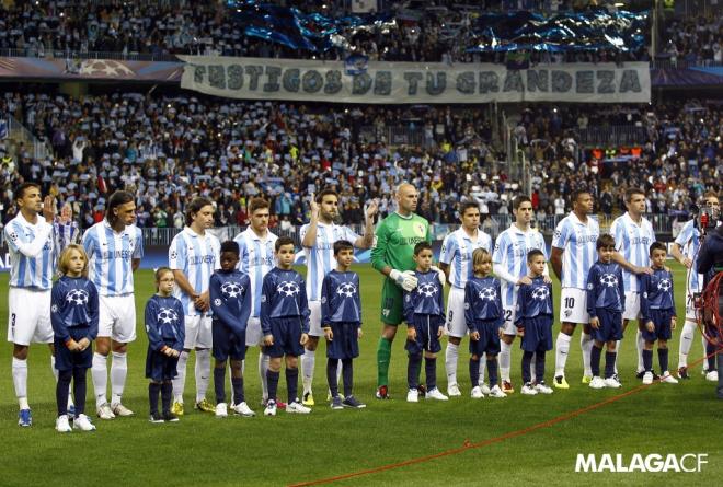 El once inicial del Málaga para jugar ante el FC Porto en la Champions de 2013 (Foto: MCF).