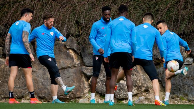 Los Leones trabajan en Lezama preparando un partido (Foto: Athletic Club).