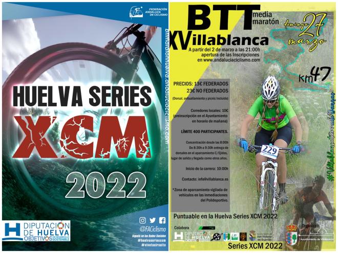 Carteles promocionales de la La XV BTT Villablanca 2022.