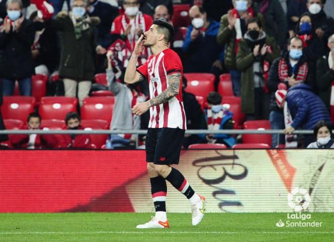 Yuri Berchiche marcó este viernes ante el Getafe en San Mamés (Foto: LaLiga).