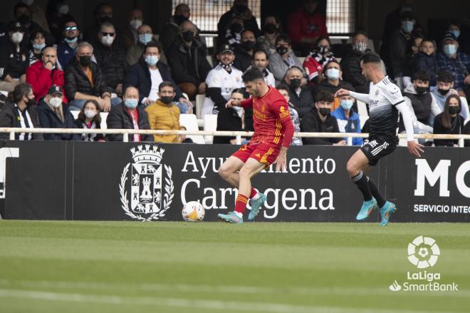 Puche, durante el Cartagena-Real Zaragoza en Cartagonova (Foto: LaLiga).