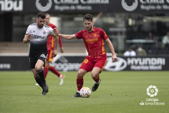 Álvaro Giménez, durante el Cartagena-Real Zaragoza en Cartagonova (Foto: LaLiga).