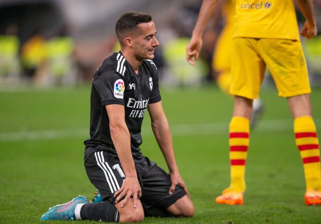 Lucas Vázquez se lamenta durante el Real Madrid-Barcelona (Foto: Cordon Press).