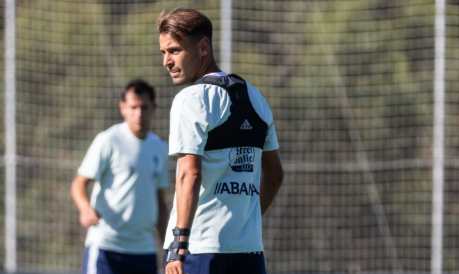 Kevin Vázquez, durante un entrenamiento del Celta (Foto: RC Celta).