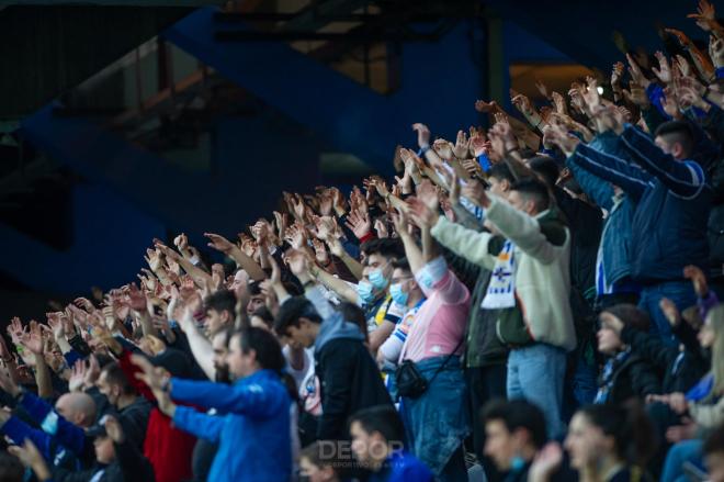 La afición del Dépor animando en el estadio de Riazor (Foto: RCD).