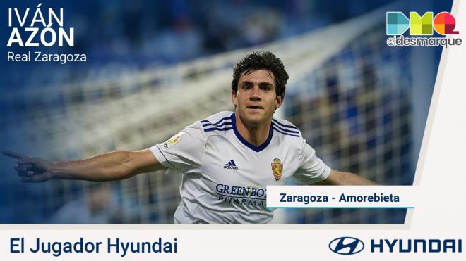 Azón, Jugador Hyundai del Real Zaragoza-Amorebieta.