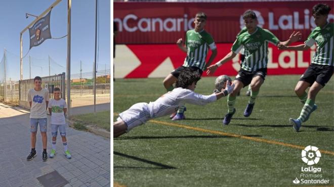 Los hermanos Velilles, jugadores del Betis.