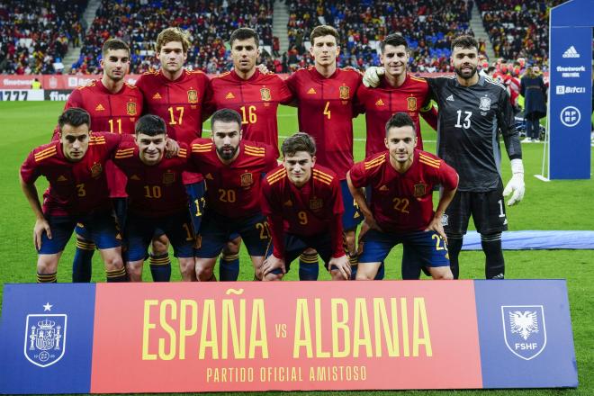 Once titular de España ante Albania (FOTO: EFE).