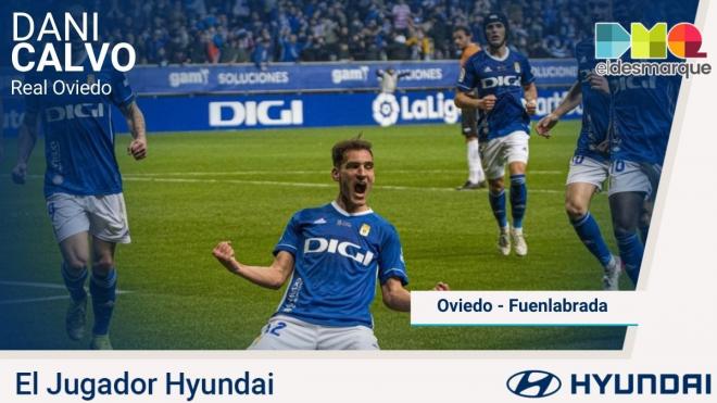 Dani Calvo, Jugador Hyundai del Real Oviedo-Fuenlabrada.