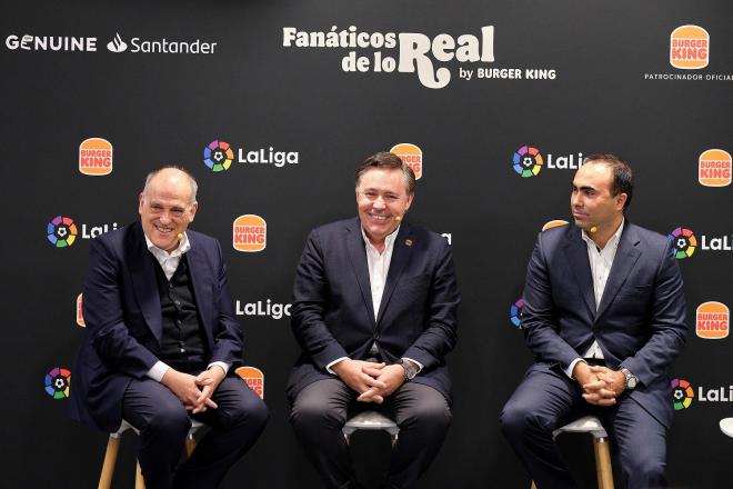 Javier Tebas, en un acto entre LaLiga y Burger King.