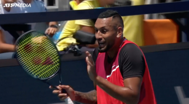 Kyrgios justifica su actitud con el juez de silla como “frustración” y arremete contra él: