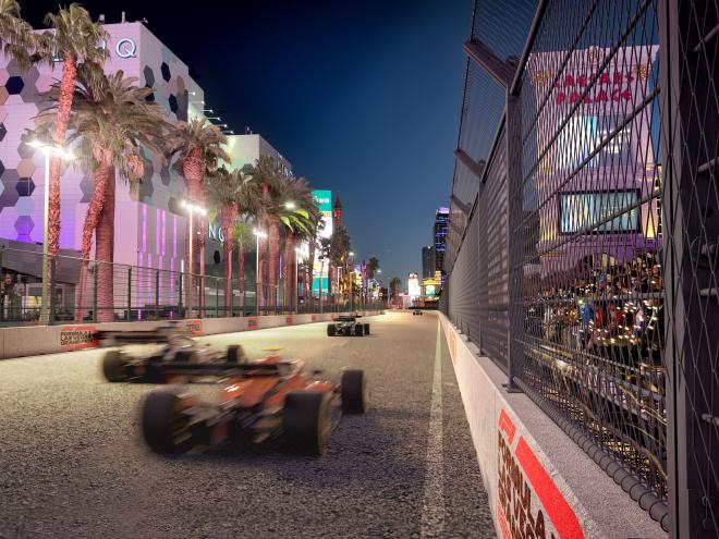 Recreación virtual del circuito de Fórmula Uno de Las Vegas (Foto: @F1).