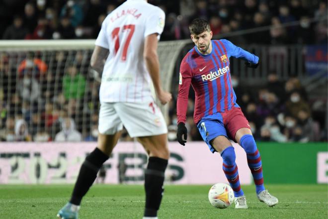 Gerard Piqué, en el Barcelona-Sevilla (Foto: Cordon Press).