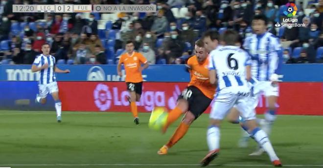 El gol de Javier Ontiveros en Butarque. (Pantallazo: LaLiga)