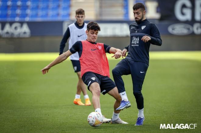 Andrés Caro y Vadillo, en un entrenamiento (Foto: Málaga CF).