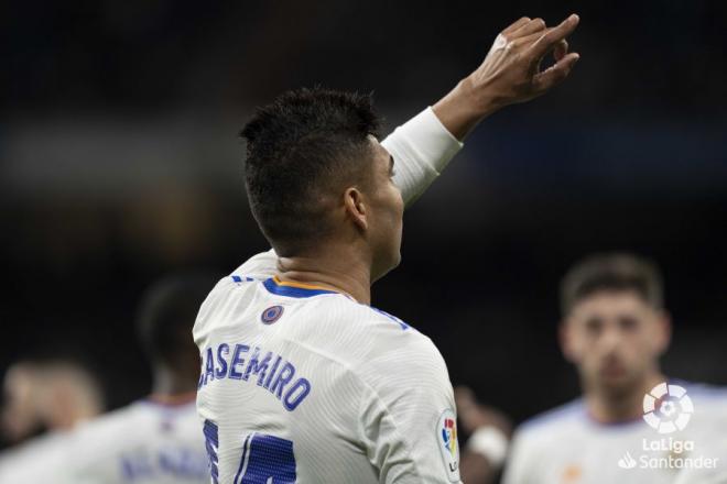 Casemiro celebra su gol ante el Getafe.