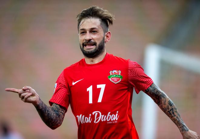 Fede Cartabia celebra su gol con el Shabab Al Ahli (Foto: Twitter).