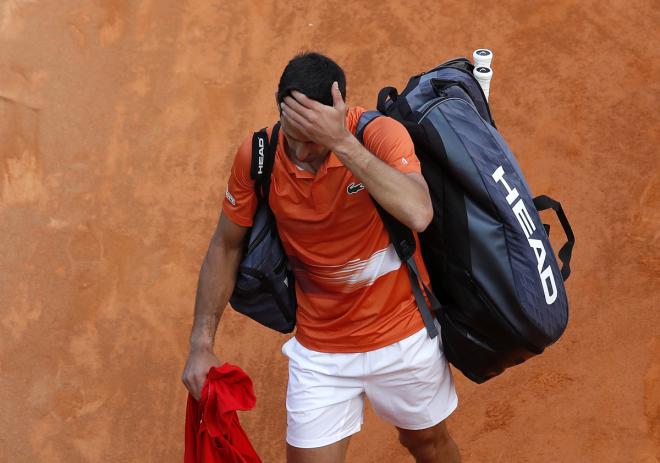 Novak Djokovic, tras caer con Alejandro Davidovich (Foto: EFE).