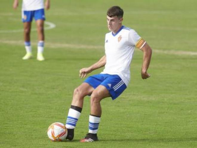 Lucas Terrer, durante un partido con el Juvenil del Real Zaragoza (Foto: Real Zaragoza).