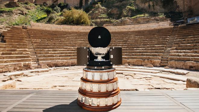 La Copa Davis, en el Teatro Romano de Málaga.