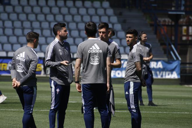 Jugadores del Celta B en El Prado (Foto: CF Talavera).