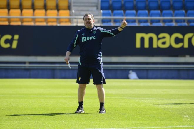 Sergio González, en un entrenamiento (Foto: Cádiz CF).