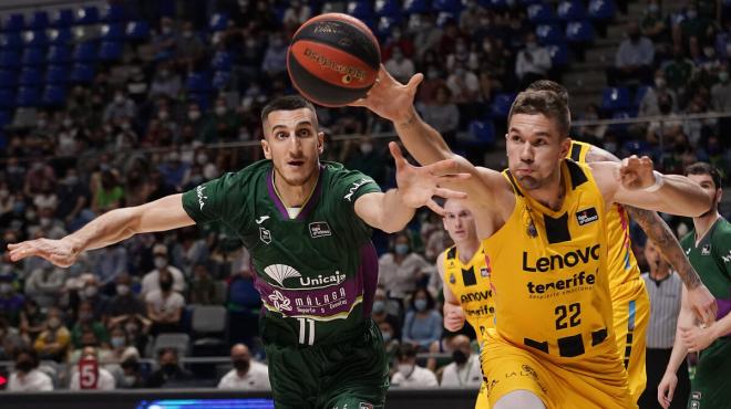 Imagen del encuentro entre Unicaja y Tenerife. (Foto: ACB.COM)