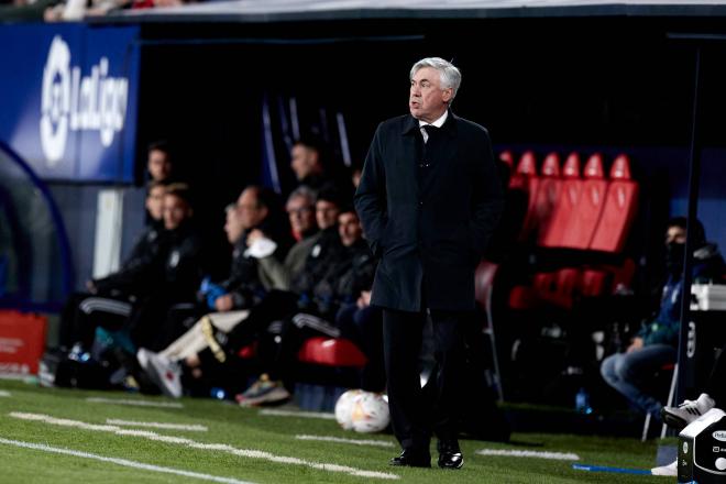 Ancelotti, en el Osasuna-Real Madrid.