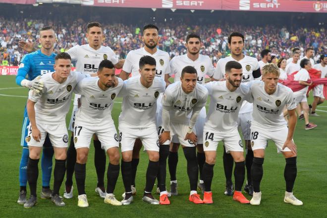 Once titular del Valencia CF final Copa 2019