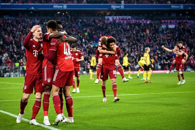 El Bayern celebra un gol ante el Dortmund (Foto: EFE).