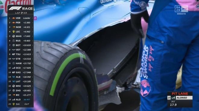 Imagen del coche de Fernando Alonso en Imola.