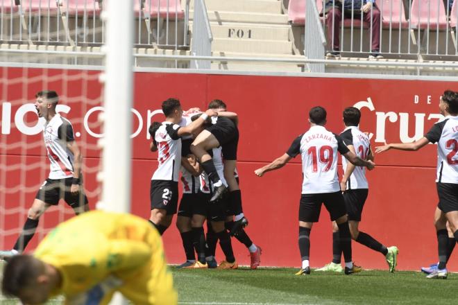 El filial celebra un gol esta temporada (Foto: Kiko Hurtado)