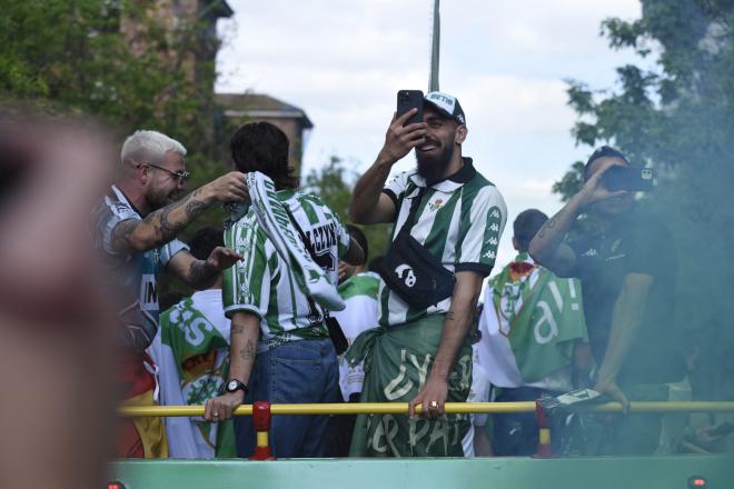 Borja Iglesias, en la celebración de Copa (Foto: Kiko Hurtado).