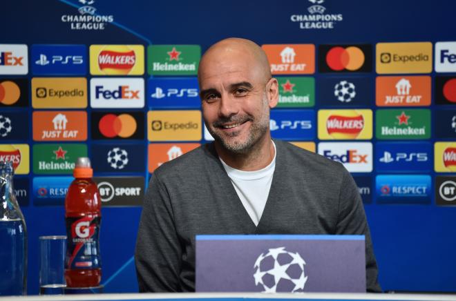 Pep Guardiola, en sala de prensa del Manchester City.