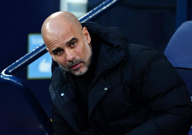 Guardiola, en el Manchester City-Real Madrid (Foto: Cordon Press).