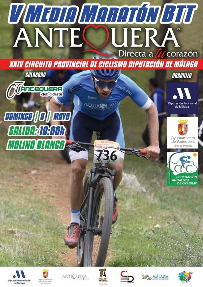 Cartel de la V Media Maratón de ciclismo en Antequera.