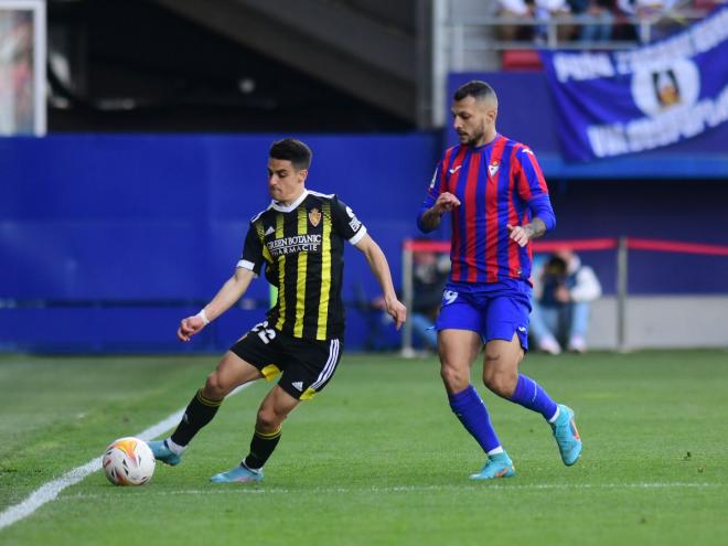 Sergio Bermejo, durante el Eibar-Real Zaragoza (Foto: LaLiga).