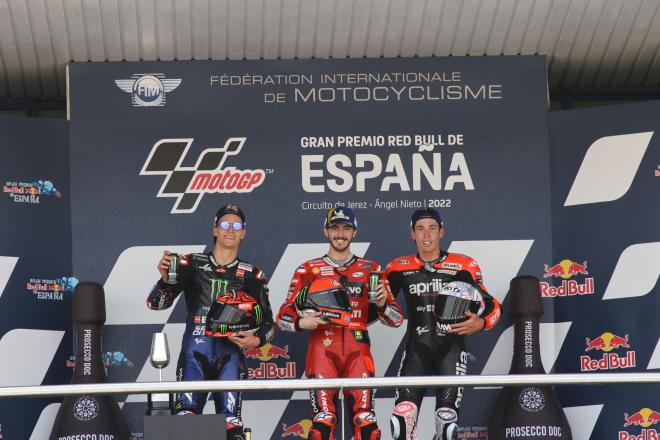 El podio del GP de España en Jerez (Foto: Christian Cantizano).