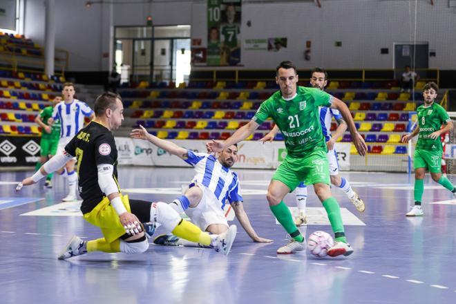 Un lance del CD UMA Antequera-Leganés de fútbol sala.