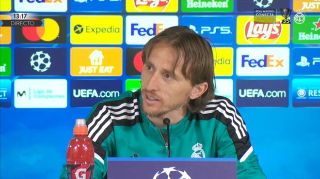 Luka Modric, en sala de prensa.