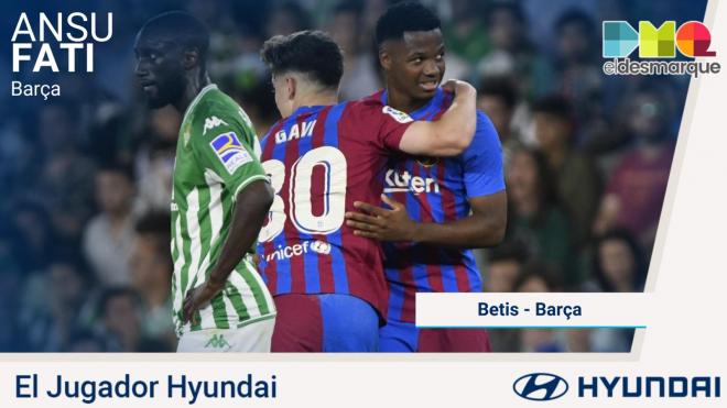 Ansu Fati, Jugador Hyundai del Betis-Barcelona.