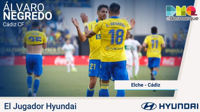 Álvaro Negredo, Jugador Hyundai del Cádiz-Elche.