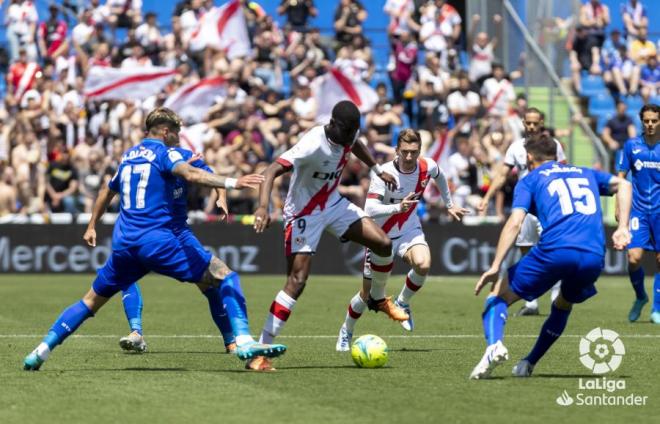 Nteka, durante un Getafe-Rayo (Foto: LaLiga)