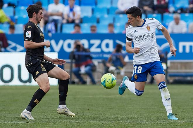 Fran Gámez durante el Real Zaragoza - AD Alcorcón (Foto: Daniel Marzo).