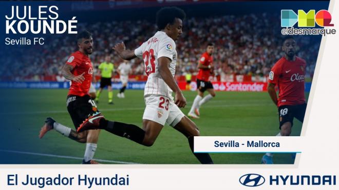 Koundé, Jugador Hyundai del Sevilla-Mallorca